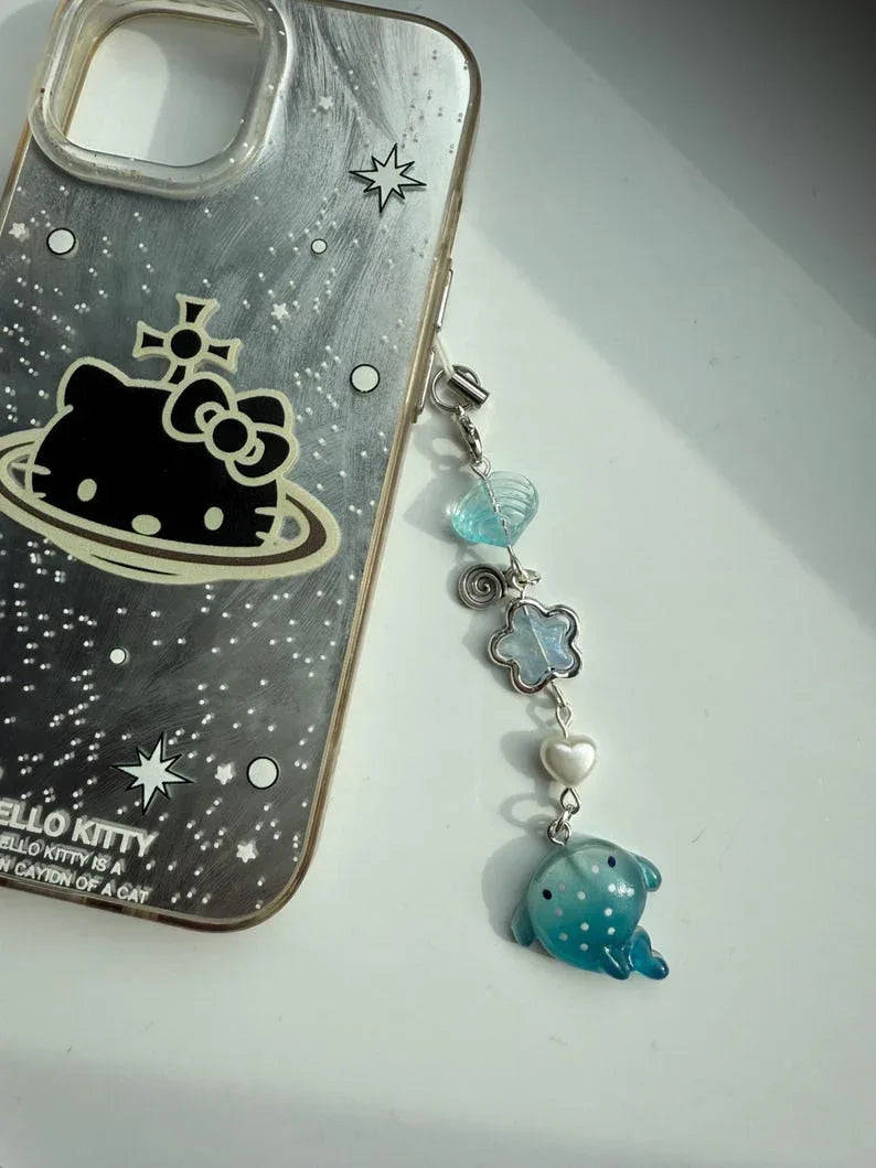 Handmade Kawaii Manta Ray Phone Charm Beadsbylillixx
