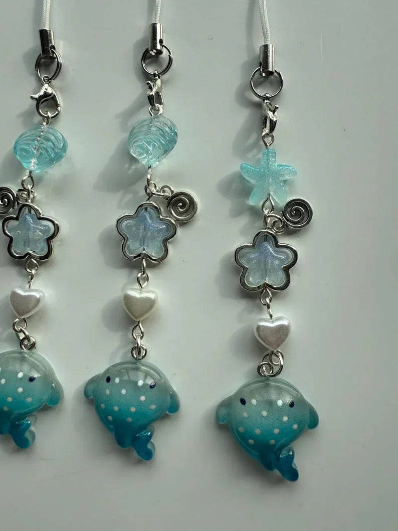 Handmade Kawaii Manta Ray Phone Charm Beadsbylillixx