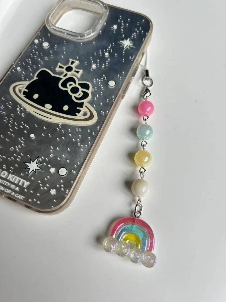 Handmade Kawaii Pastel Phone charms , beaded accessories, aesthetic, pastel phone charm, Y2k, cutecore Beadsbylillixx