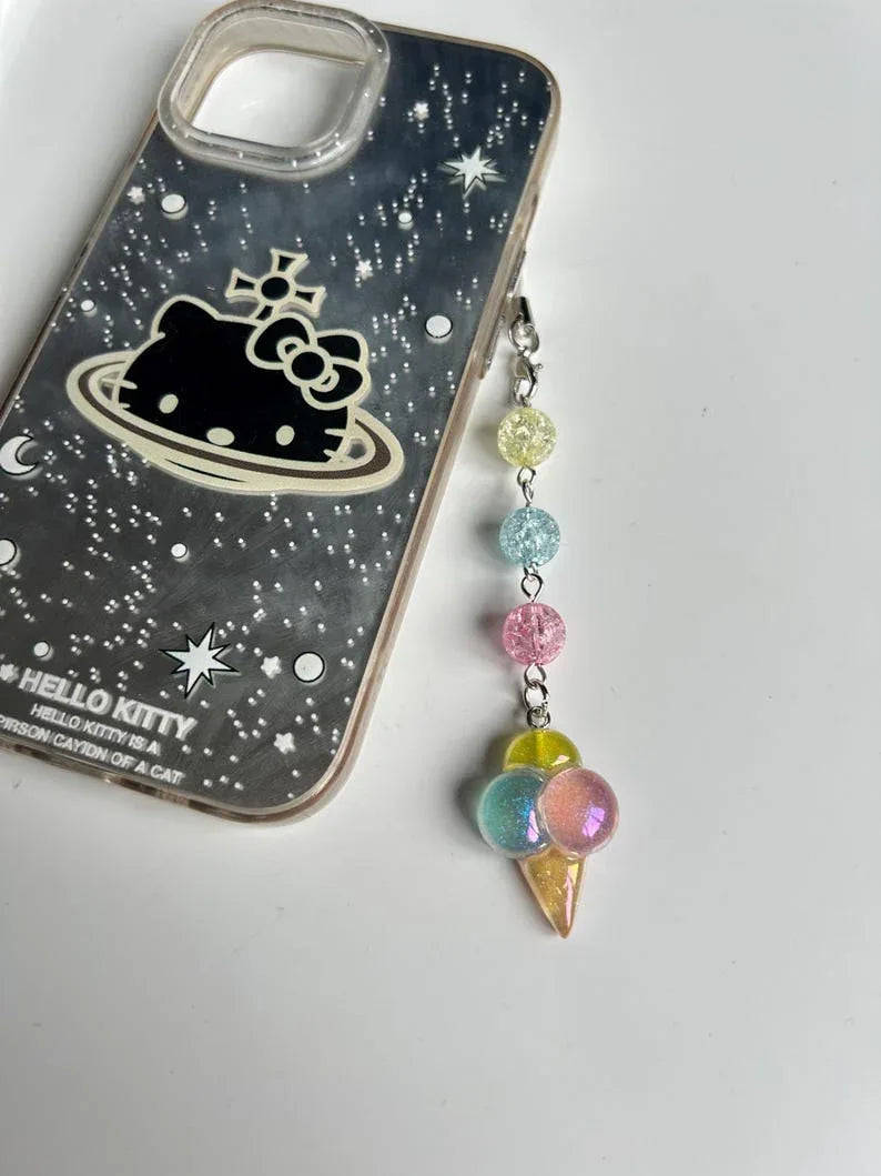 Handmade Kawaii Pastel Phone charms , beaded accessories, aesthetic, pastel phone charm, Y2k, cutecore Beadsbylillixx