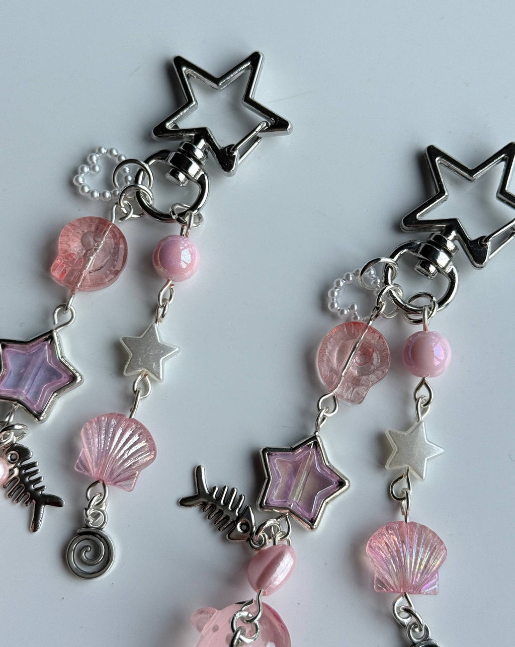 Handmade Kawaii Pink Whale Shark Keychain – Cute Ocean Beaded Bag Charm, pink Star Pastel Sea Phone Charm, Y2K Aesthetic Gift Beadsbylillixx