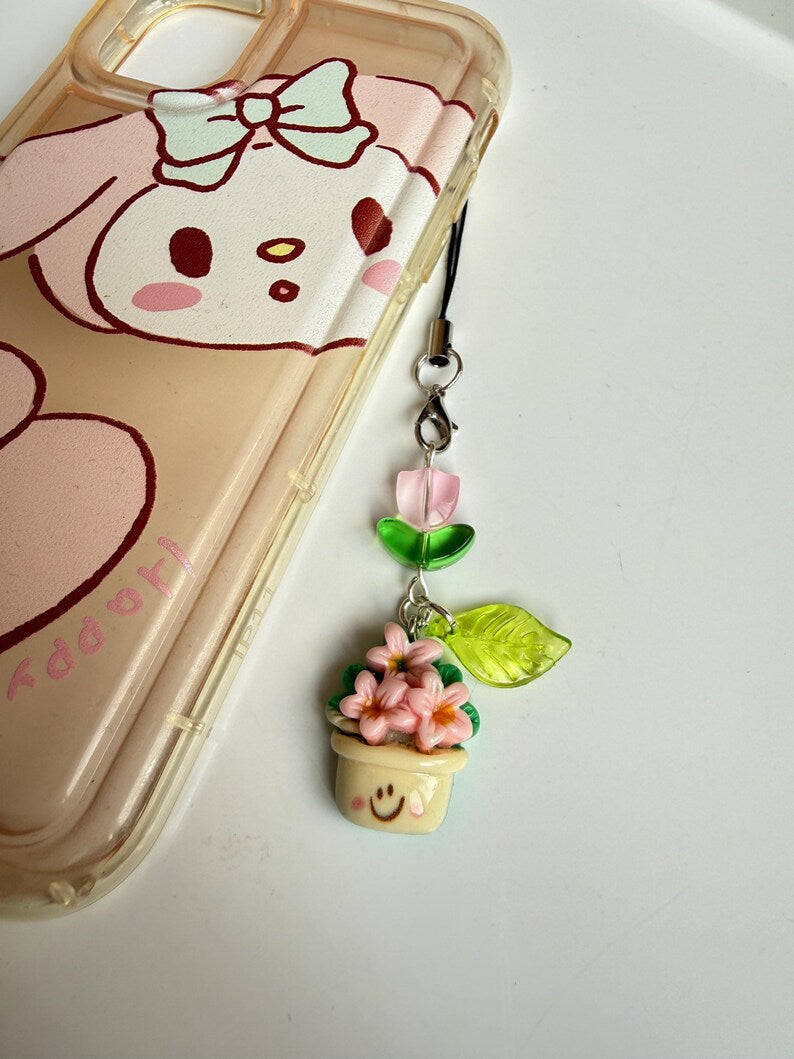 Handmade Kawaii Plant baby Phone Charms Beadsbylillixx