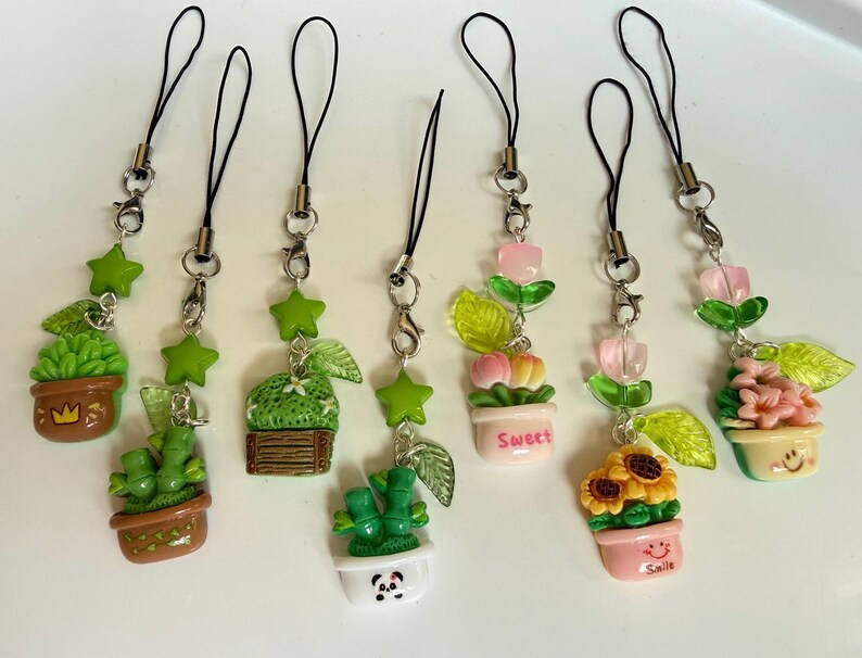 Handmade Kawaii Plant baby Phone Charms Beadsbylillixx