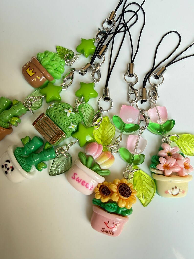 Handmade Kawaii Plant baby Phone Charms Beadsbylillixx