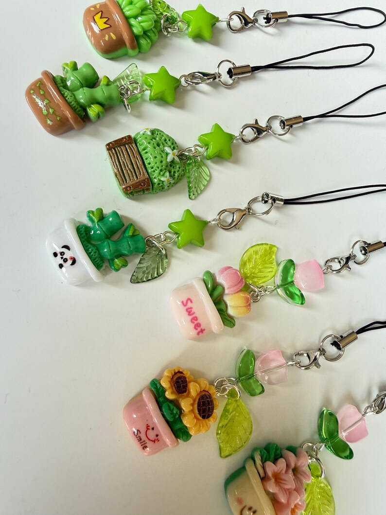 Handmade Kawaii Plant baby Phone Charms Beadsbylillixx