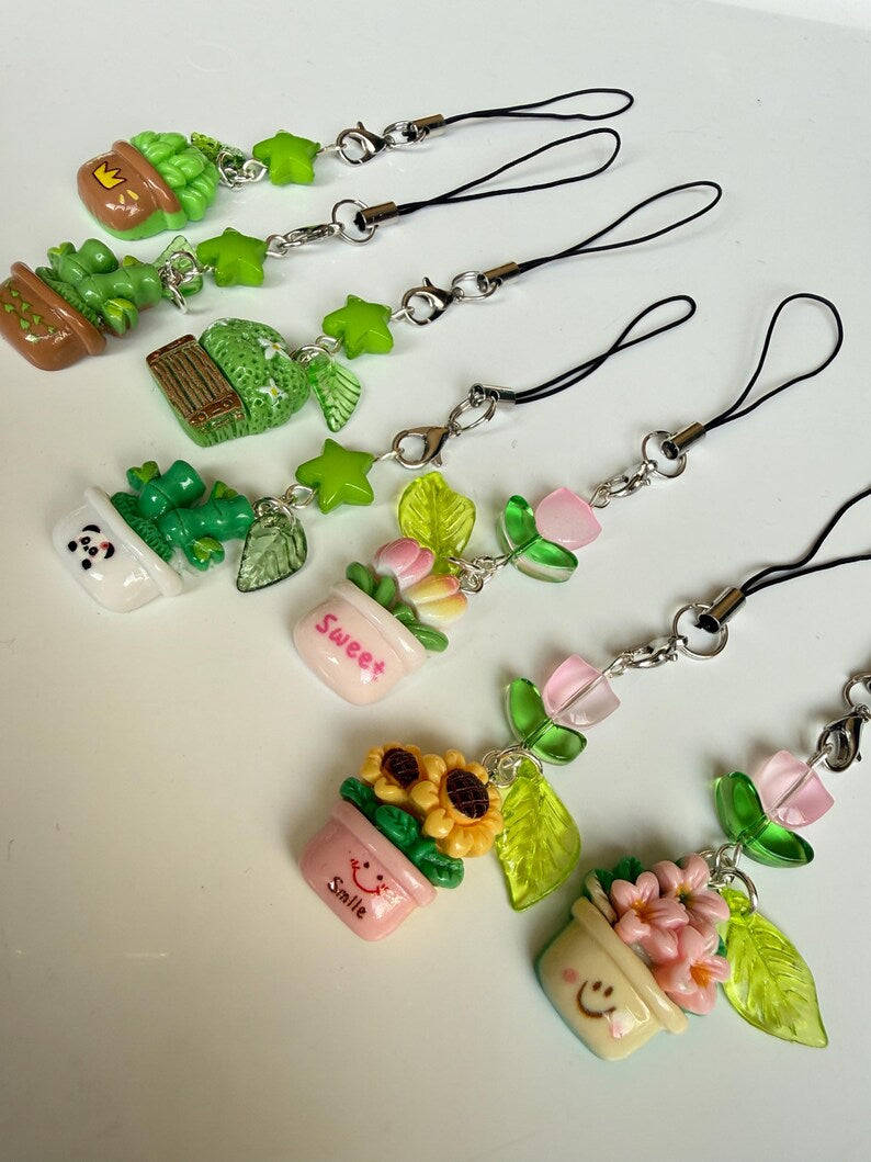 Handmade Kawaii Plant baby Phone Charms Beadsbylillixx
