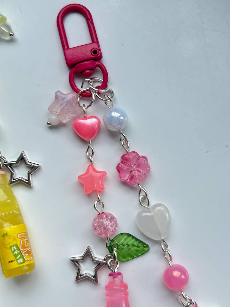 Handmade Kawaii Ramune Kitty Keychain Beadsbylillixx