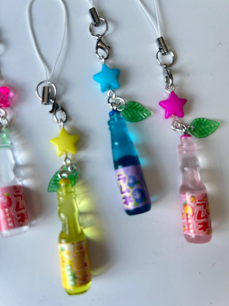 Handmade Kawaii Ramune Soda Bottle Phone Charm Beadsbylillixx