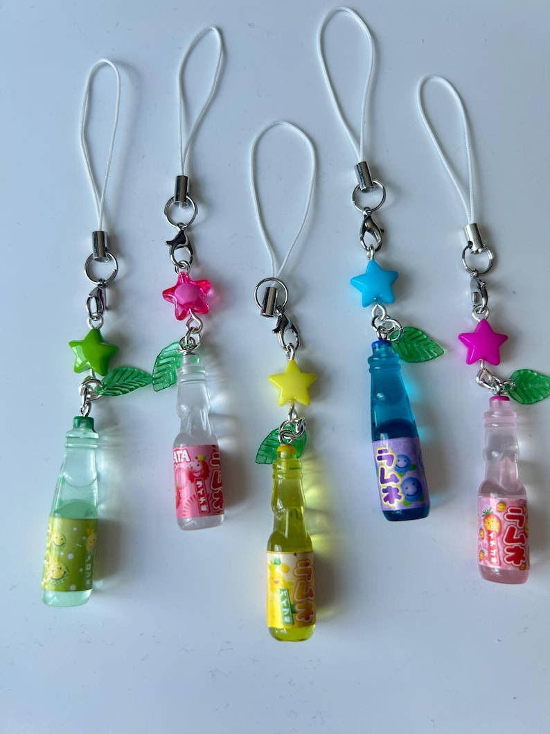 Handmade Kawaii Ramune Soda Bottle Phone Charm Beadsbylillixx