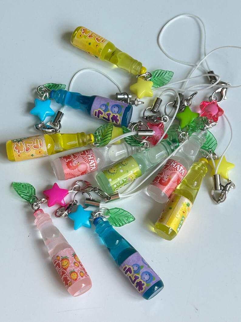 Handmade Kawaii Ramune Soda Bottle Phone Charm Beadsbylillixx