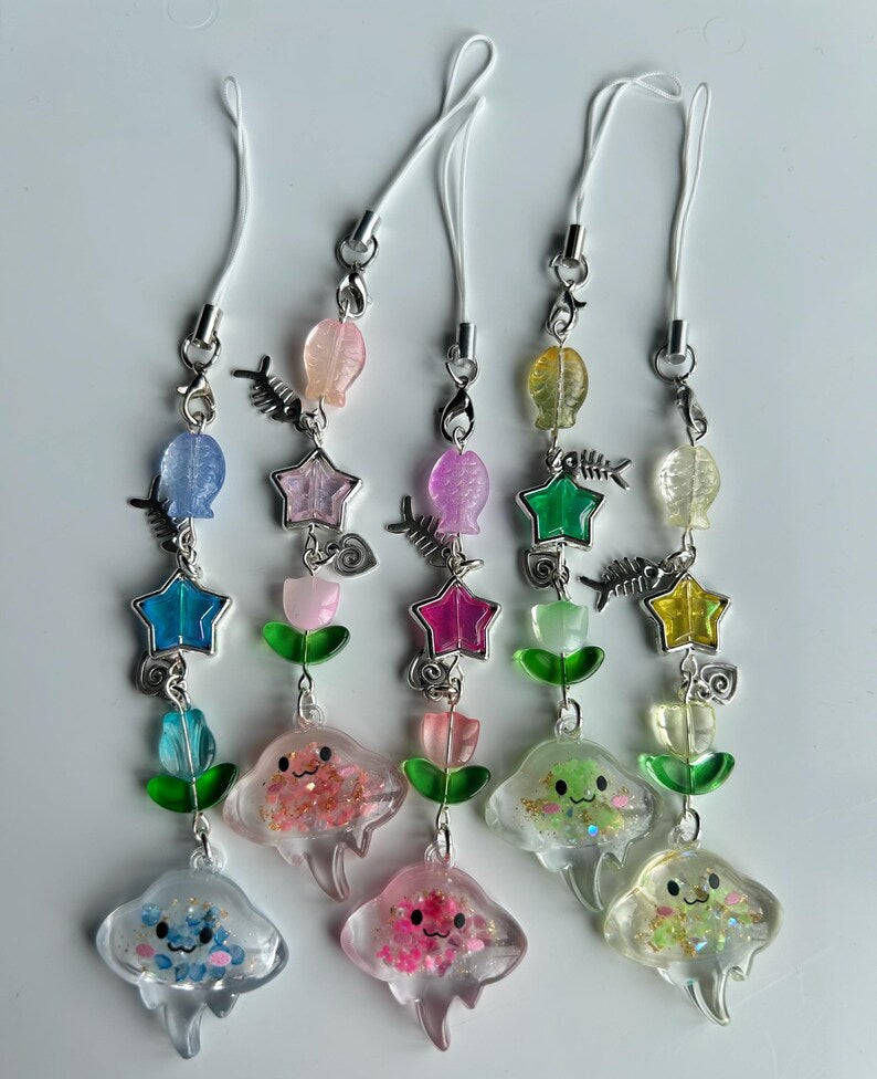 Handmade Kawaii Stingray Phone Charm Beadsbylillixx