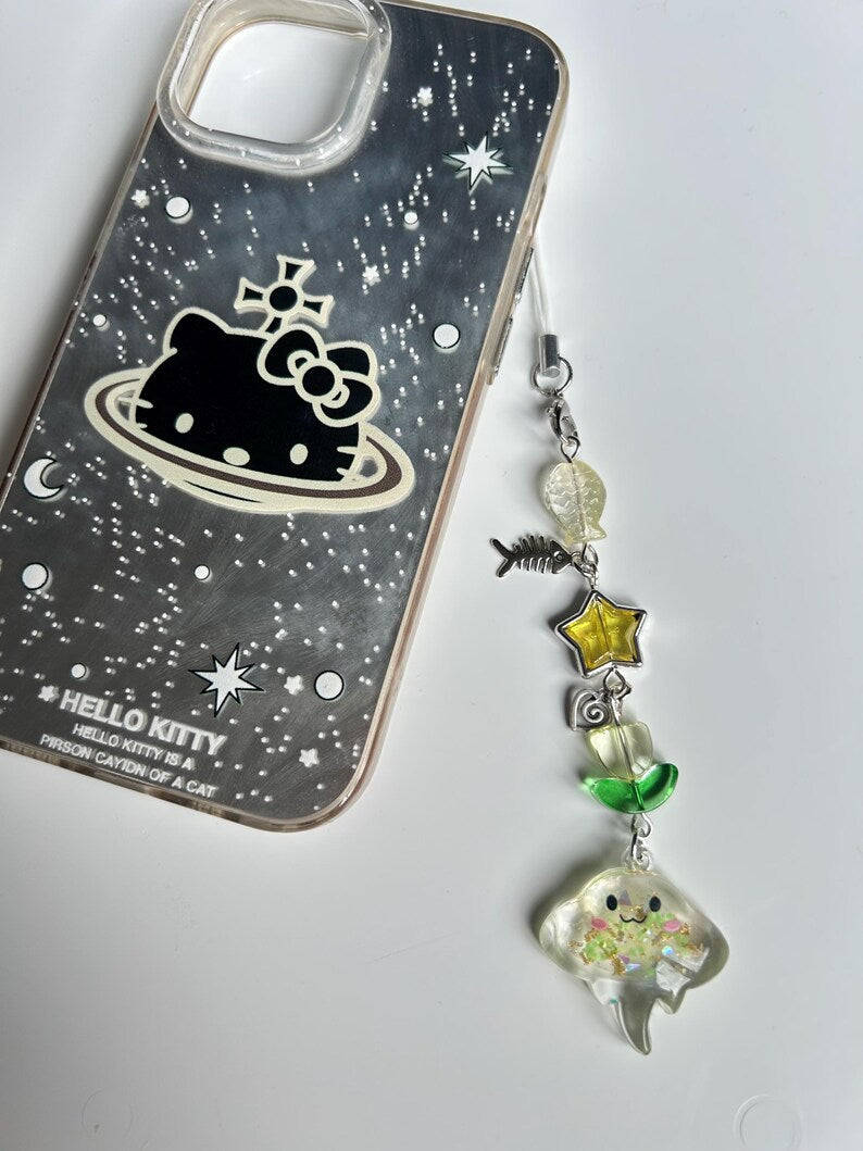 Handmade Kawaii Stingray Phone Charm Beadsbylillixx