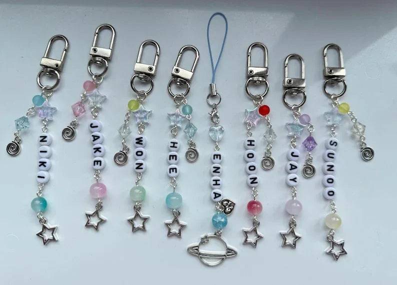 Handmade Kpop Enhypen Keychain: kawaii Beaded keychain, Ehna Beadsbylillixx
