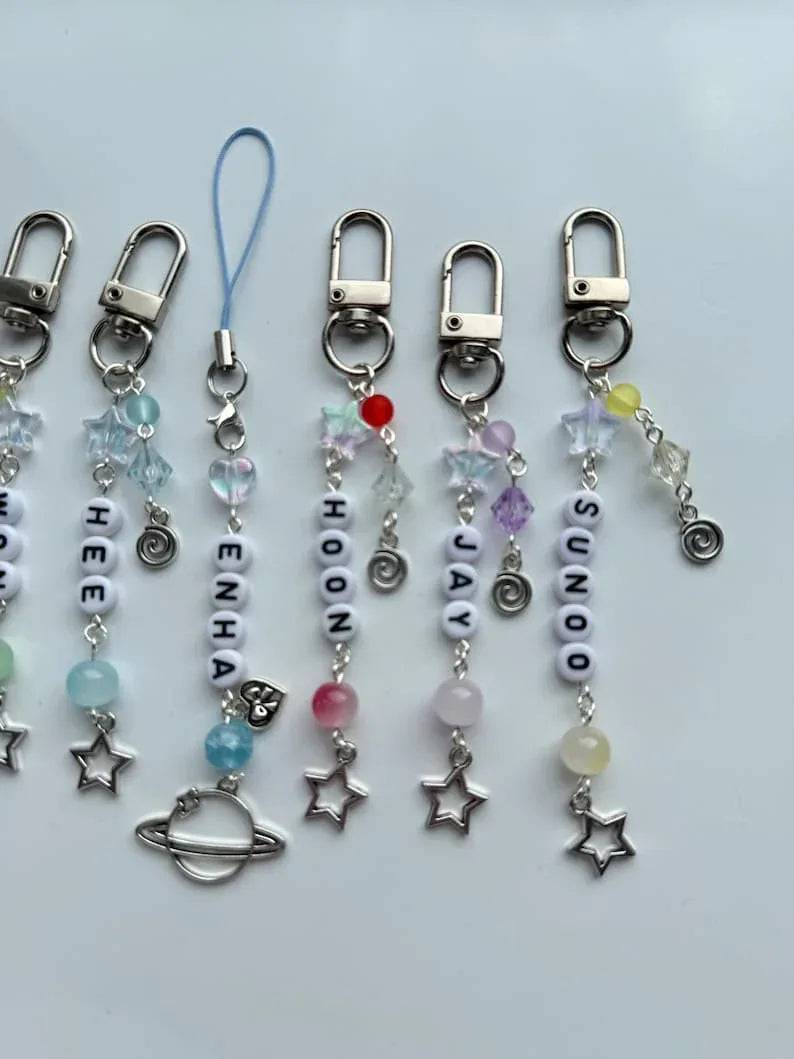 Handmade Kpop Enhypen Keychain: kawaii Beaded keychain, Ehna Beadsbylillixx