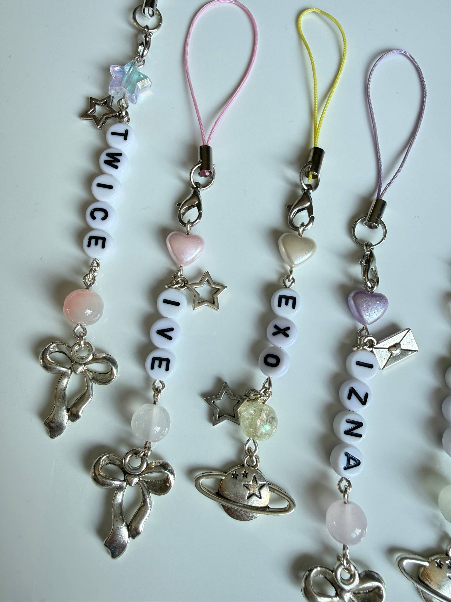 Handmade Kpop Group Phone Charms , Beaded phone charm, Kpop Bag Charm Beadsbylillixx