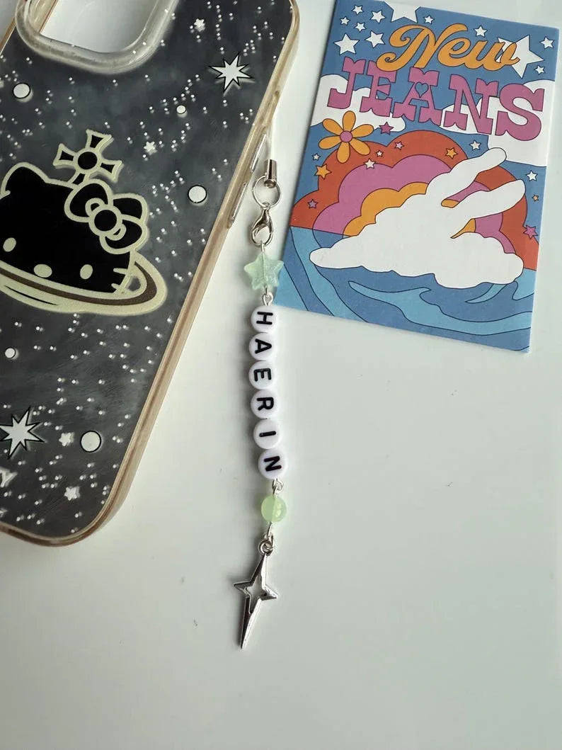 Handmade Kpop New Jeans Phone Charms: kawaii Beaded Jewelry, New Jeans Beadsbylillixx