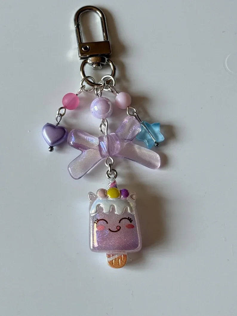 Handmade magical Kawaii keychains, macaron beads, shimmering keychains Beadsbylillixx