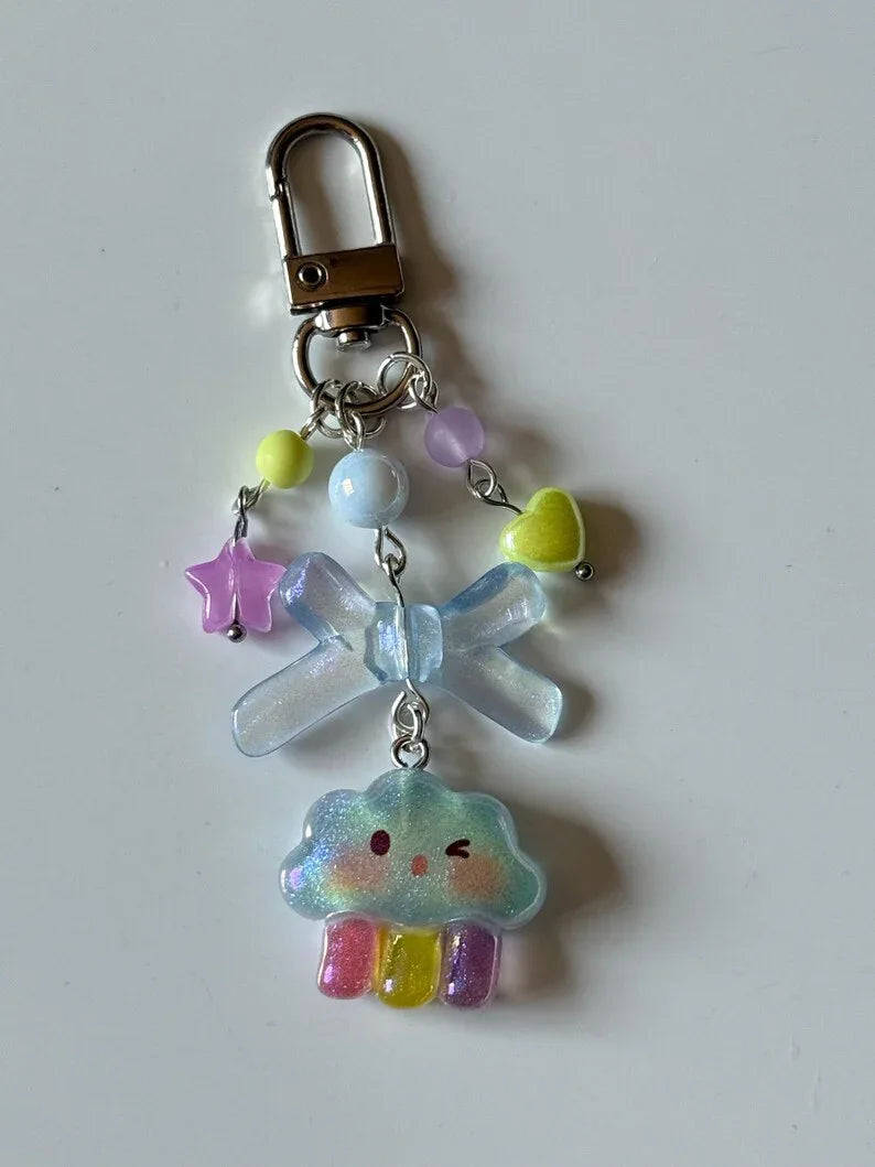 Handmade magical Kawaii keychains, macaron beads, shimmering keychains Beadsbylillixx