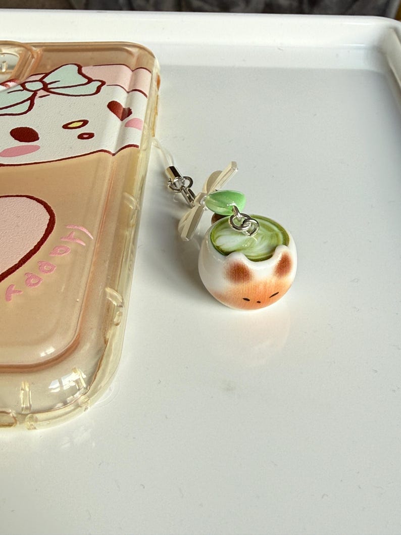 Handmade Matcha Kitty Phone Charms – Kawaii Cat Beaded charm Beadsbylillixx