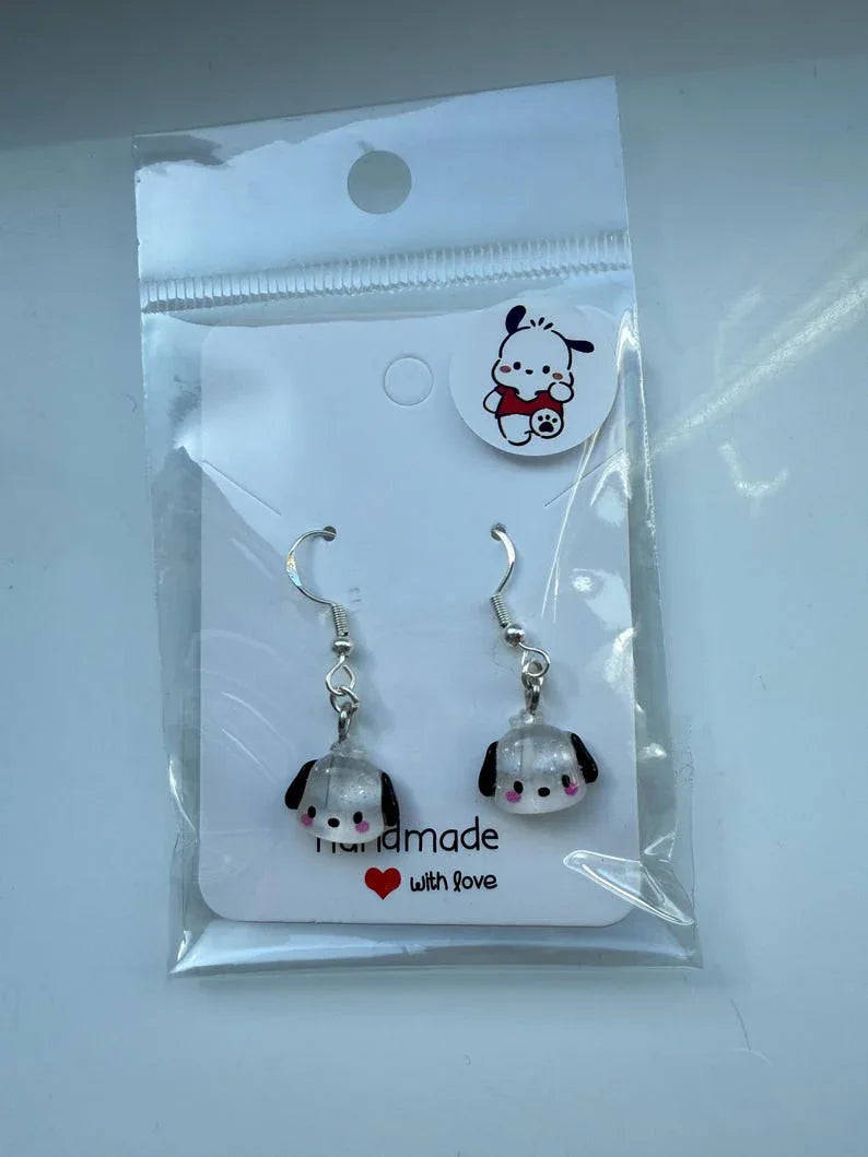 Handmade Mini Sanrio Themed Sterling Silver Earrings, Fish hook, cutecore, hello kitty and friends Beadsbylillixx