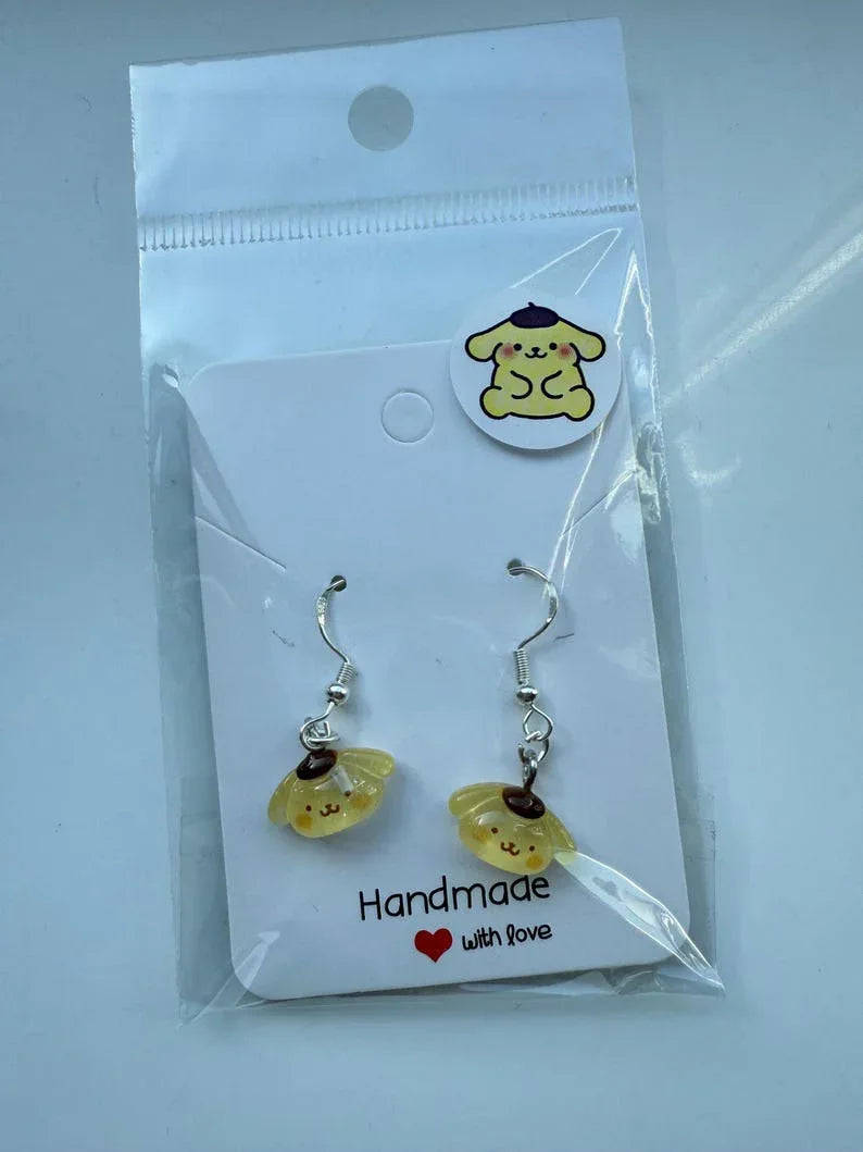 Handmade Mini Sanrio Themed Sterling Silver Earrings, Fish hook, cutecore, hello kitty and friends Beadsbylillixx