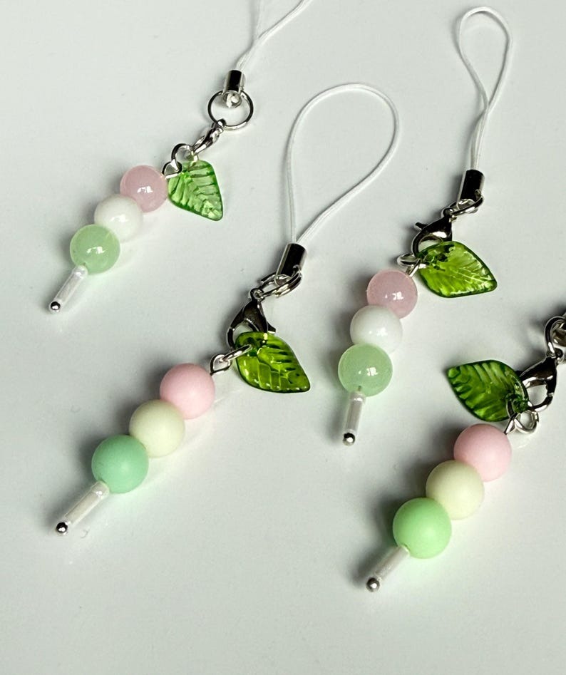 Handmade Pastel Dango Phone Charm – Kawaii Japanese Sweet Beadsbylillixx