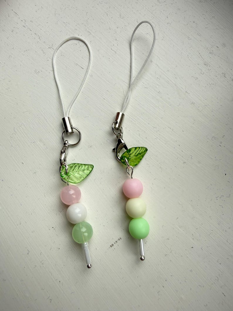 Handmade Pastel Dango Phone Charm – Kawaii Japanese Sweet Beadsbylillixx