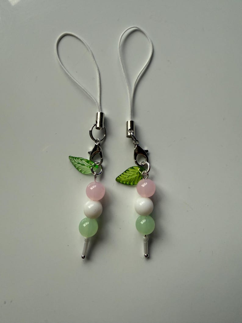 Handmade Pastel Dango Phone Charm – Kawaii Japanese Sweet Beadsbylillixx