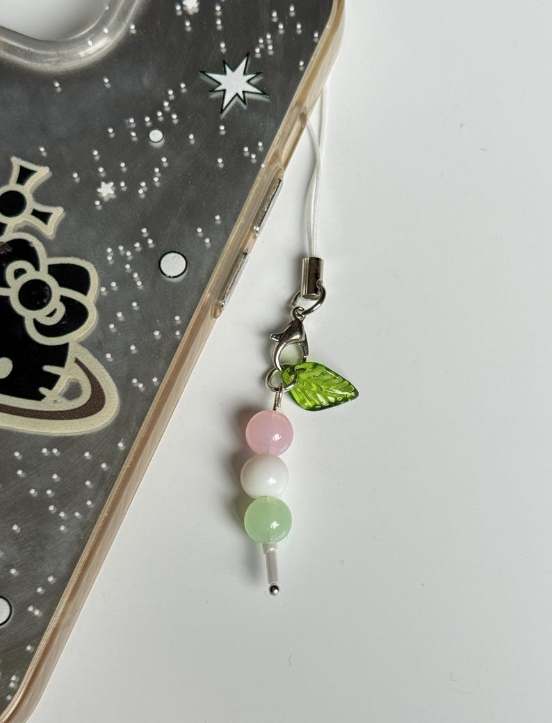 Handmade Pastel Dango Phone Charm – Kawaii Japanese Sweet Beadsbylillixx
