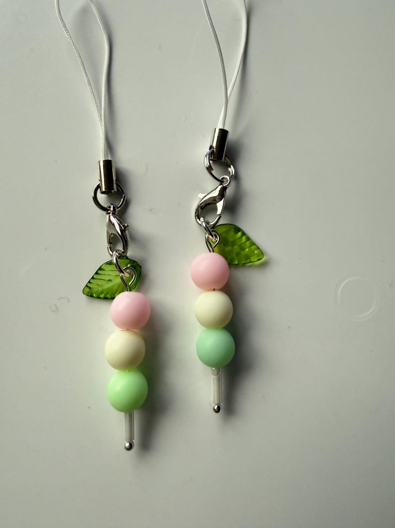 Handmade Pastel Dango Phone Charm – Kawaii Japanese Sweet Beadsbylillixx