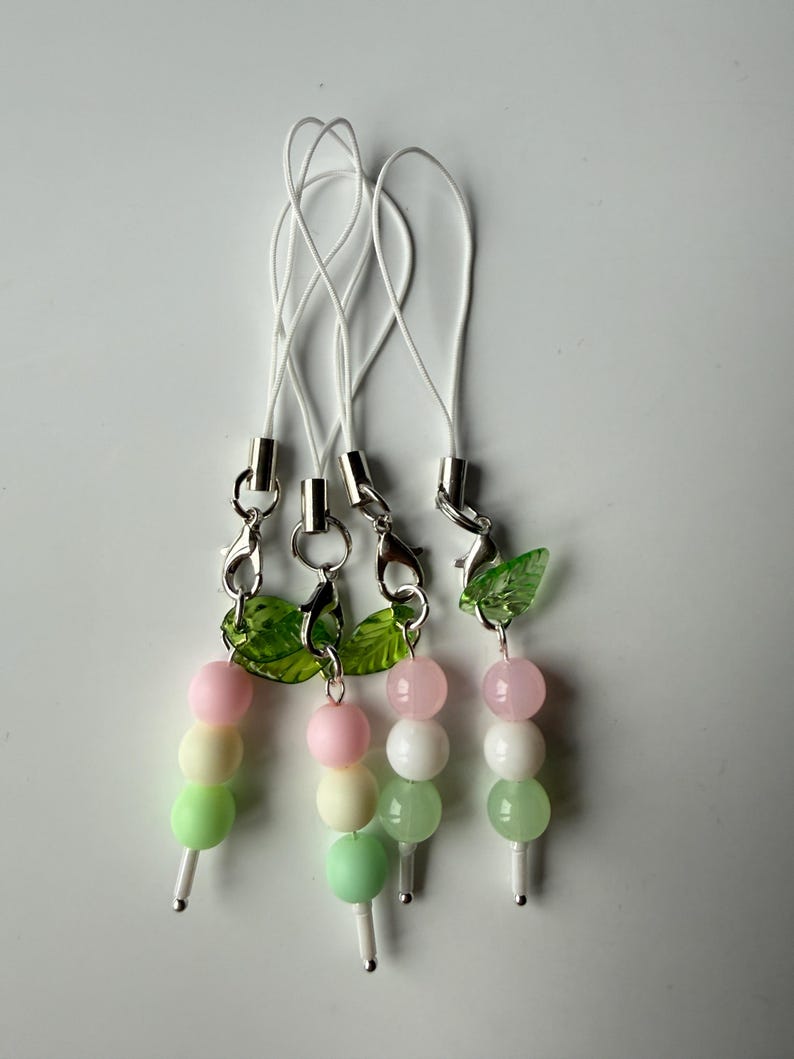 Handmade Pastel Dango Phone Charm – Kawaii Japanese Sweet Beadsbylillixx