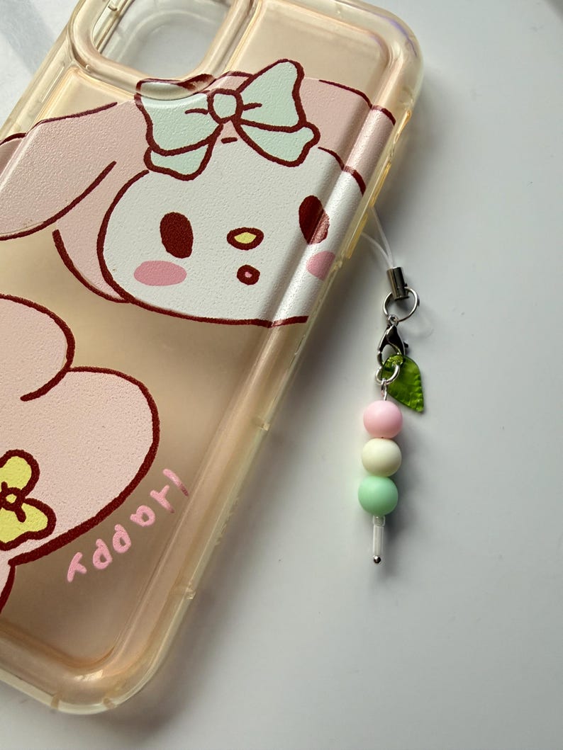 Handmade Pastel Dango Phone Charm – Kawaii Japanese Sweet Beadsbylillixx