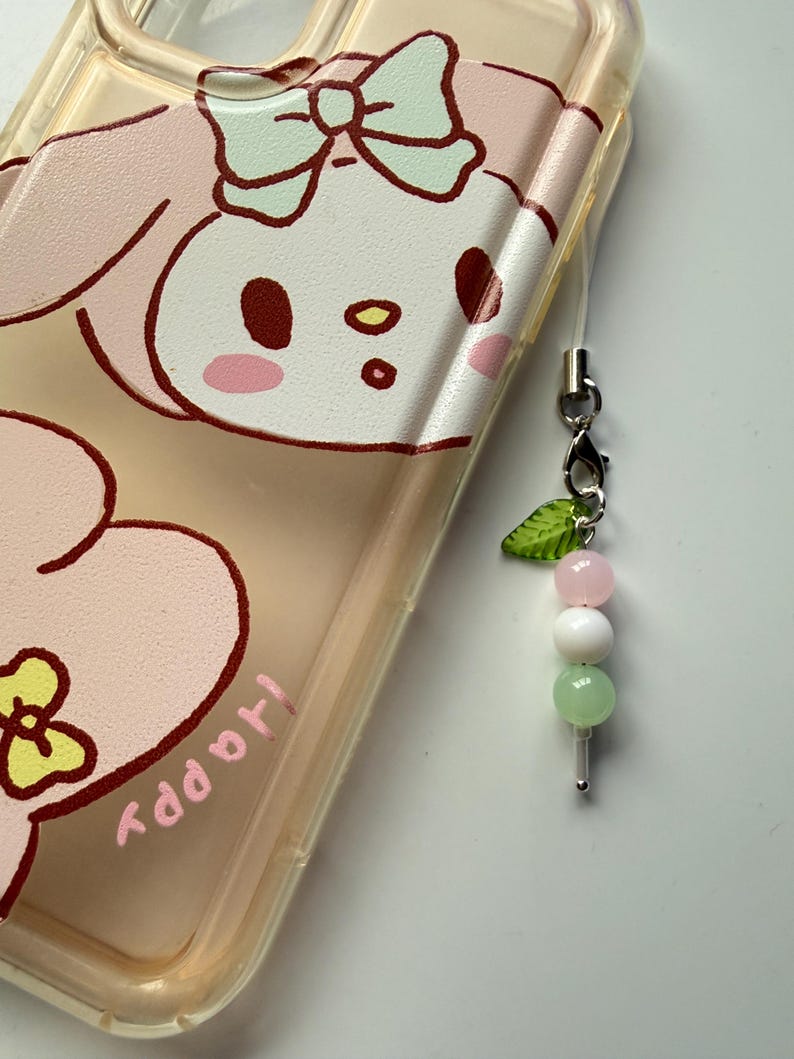 Handmade Pastel Dango Phone Charm – Kawaii Japanese Sweet Beadsbylillixx