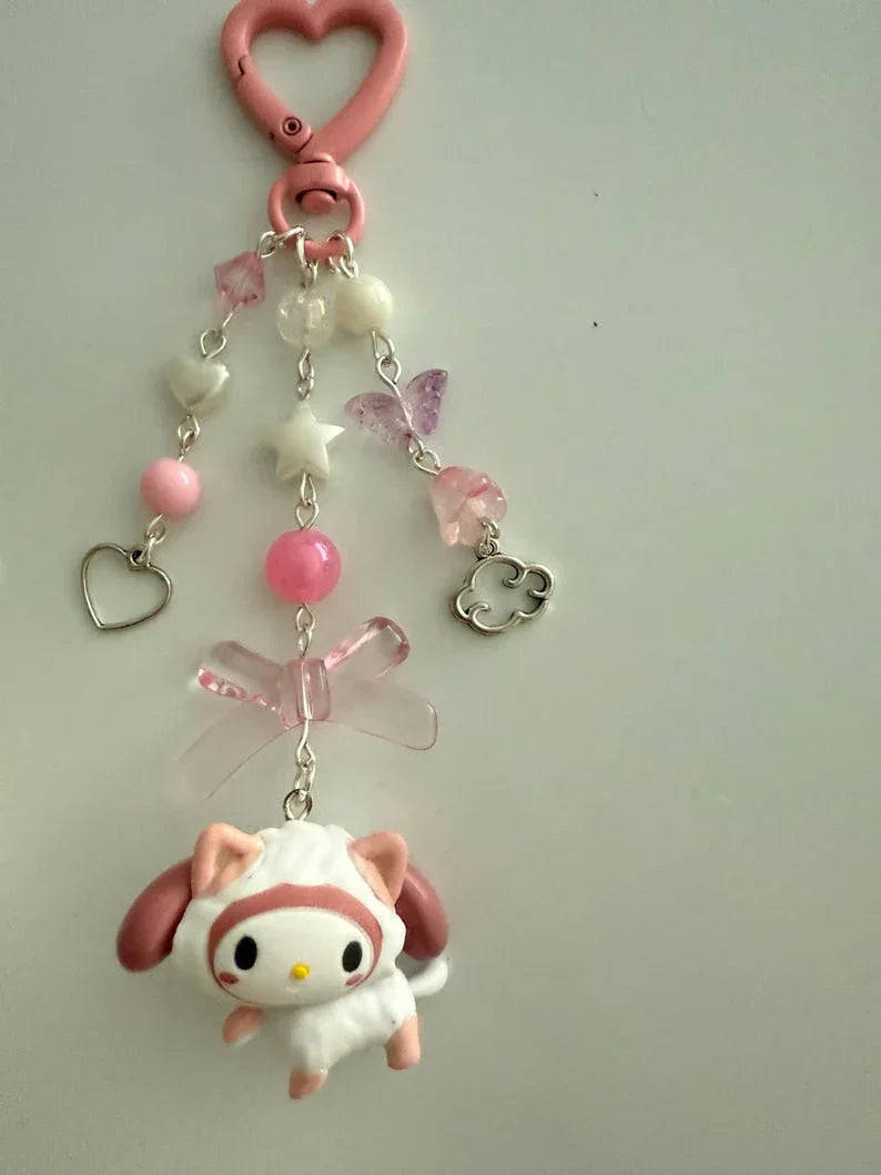 Handmade Sanrio Gashapon machine Keychains, beaded keyring, sanriocore Beadsbylillixx