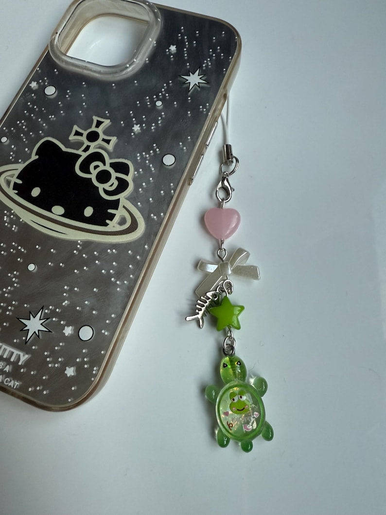 Handmade Sanrio Turtle themed Phone Charm Beadsbylillixx