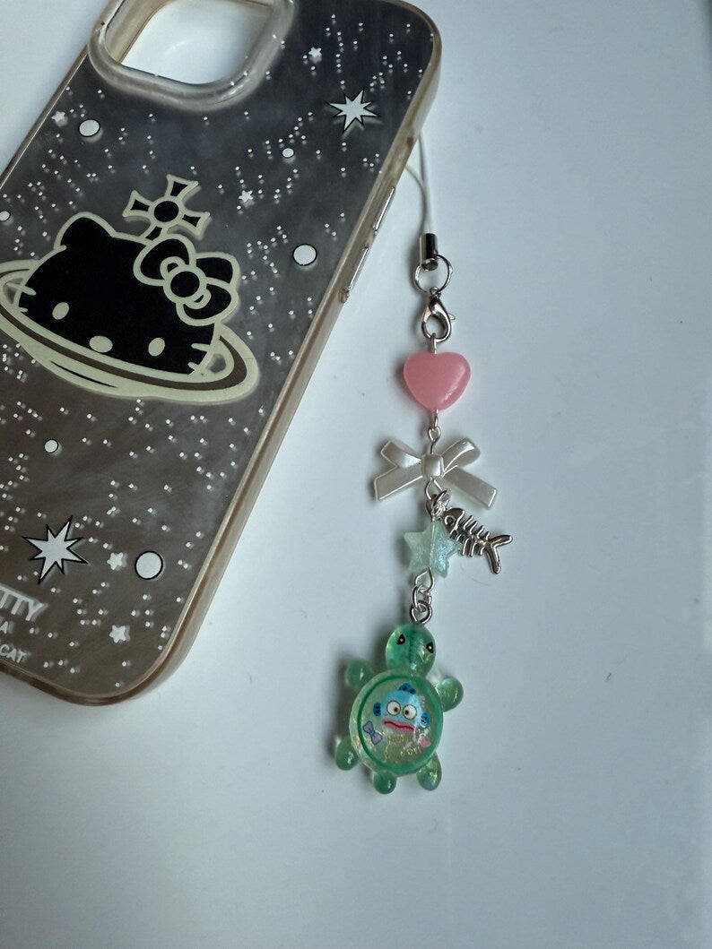 Handmade Sanrio Turtle themed Phone Charm Beadsbylillixx