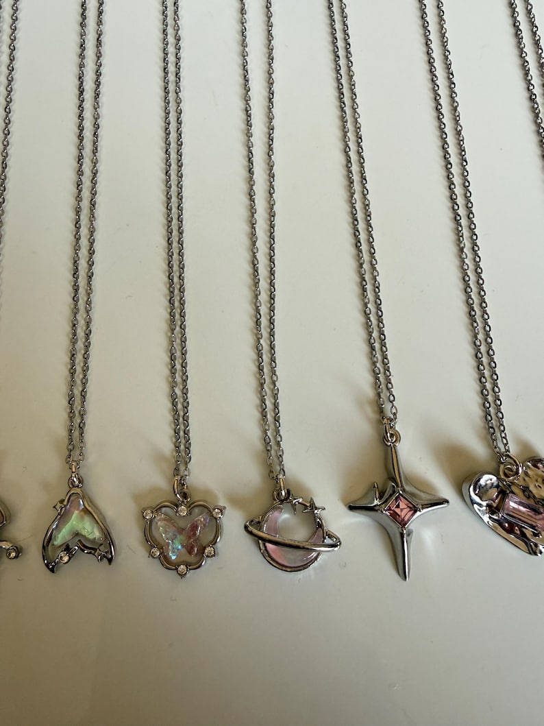 Handmade Whimsical Pink Gem Necklace 17” Beadsbylillixx