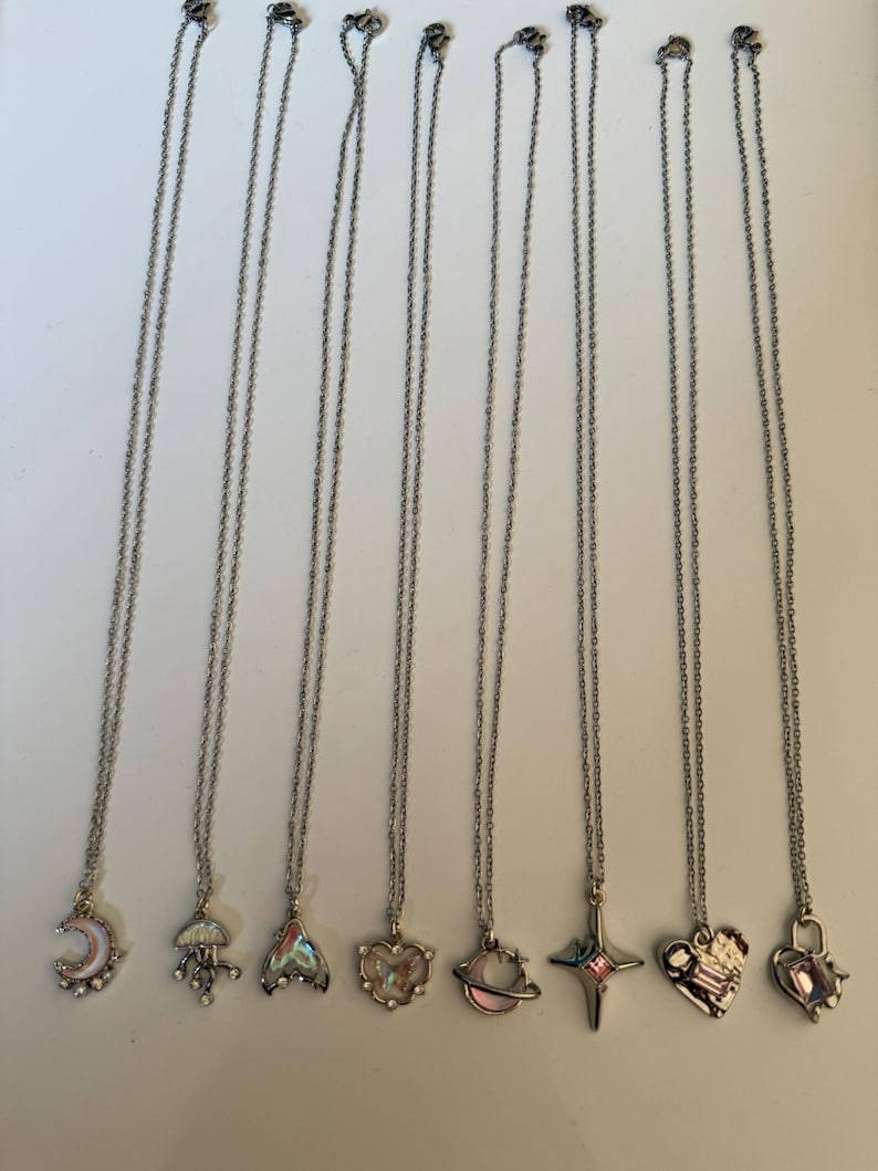 Handmade Whimsical Pink Gem Necklace 17” Beadsbylillixx