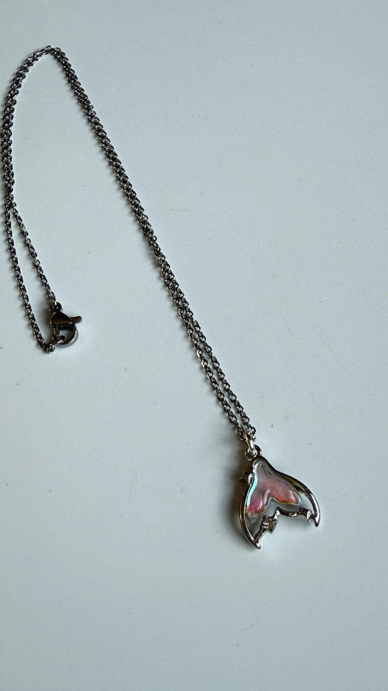 Handmade Whimsical Pink Gem Necklace 17” Beadsbylillixx