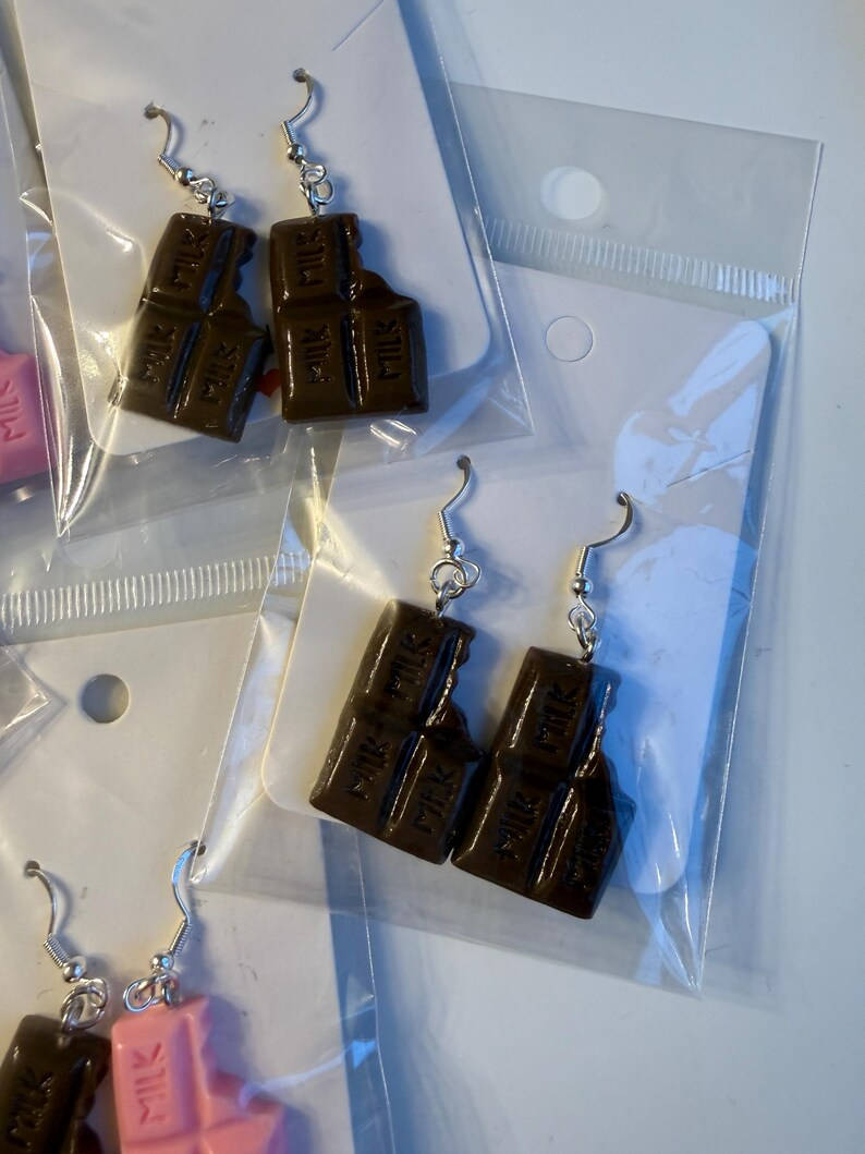 Handmade Y2K Chocolate Bar Earrings Beadsbylillixx