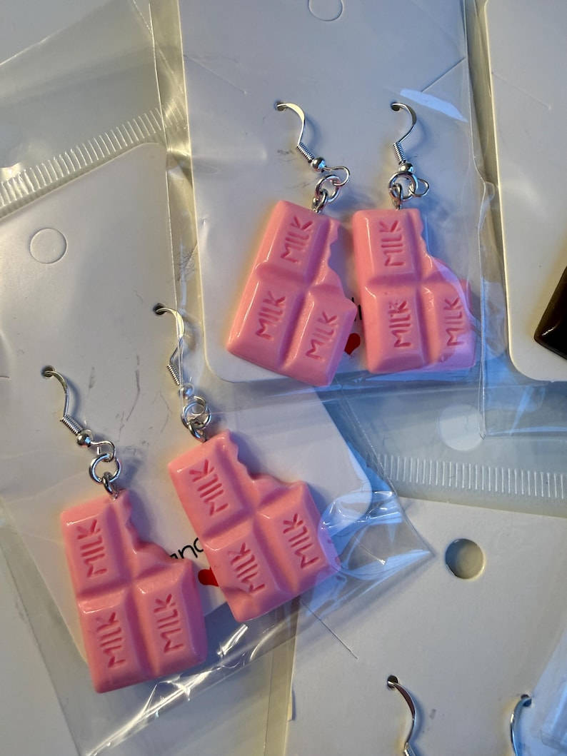 Handmade Y2K Chocolate Bar Earrings Beadsbylillixx