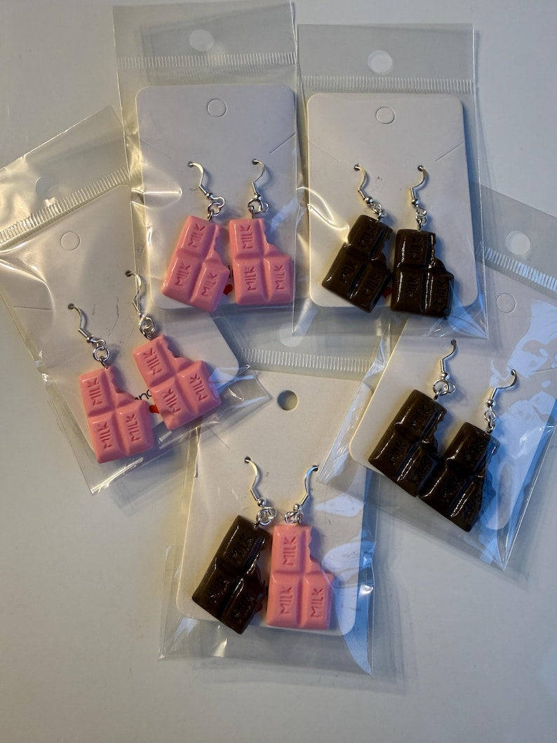 Handmade Y2K Chocolate Bar Earrings Beadsbylillixx