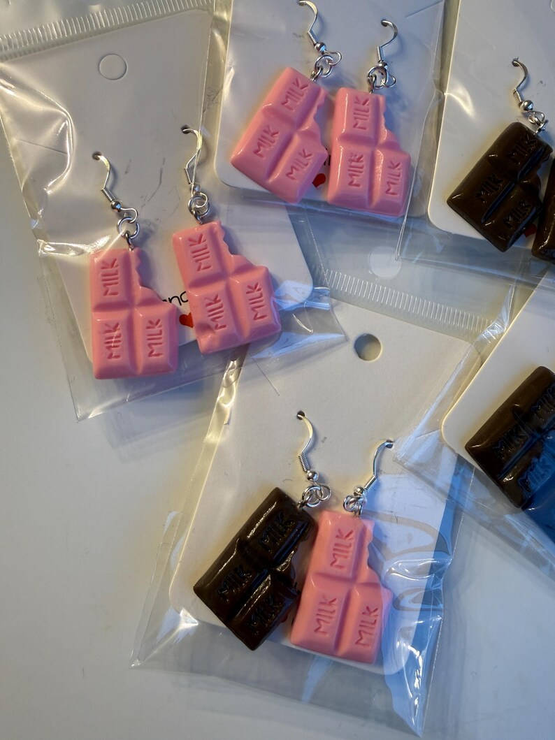 Handmade Y2K Chocolate Bar Earrings Beadsbylillixx