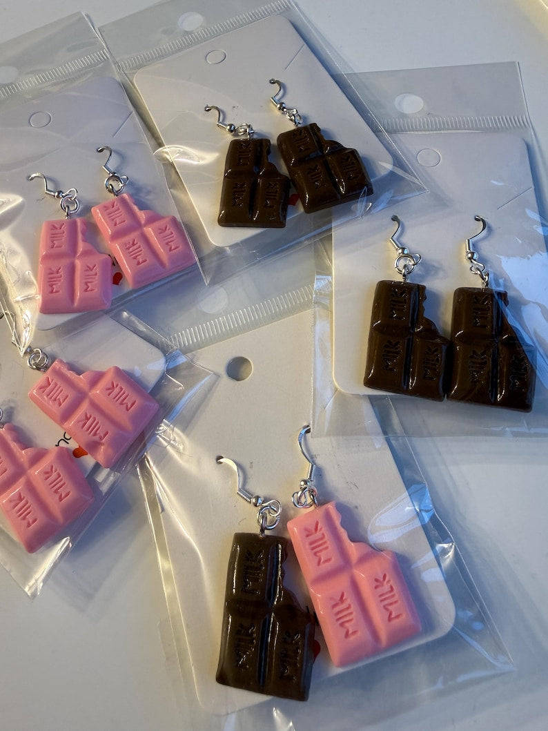 Handmade Y2K Chocolate Bar Earrings Beadsbylillixx