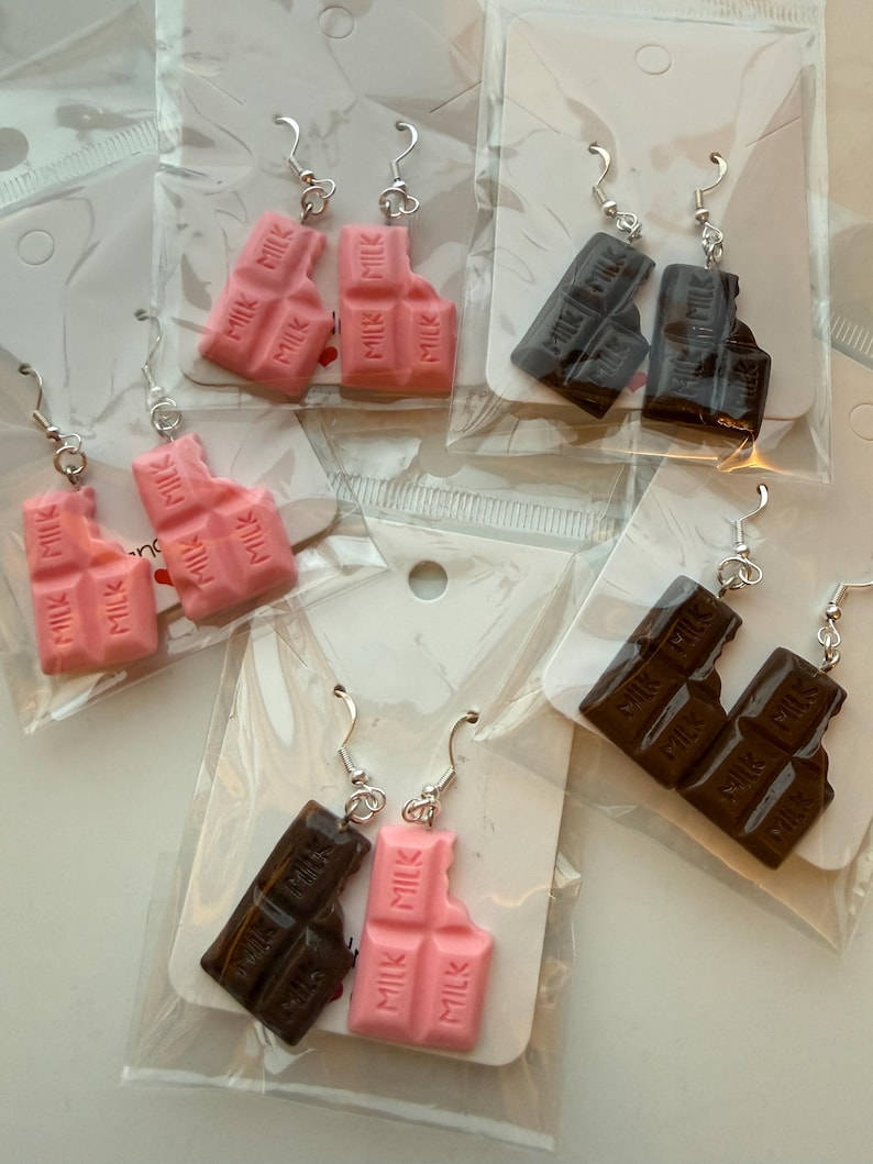 Handmade Y2K Chocolate Bar Earrings Beadsbylillixx