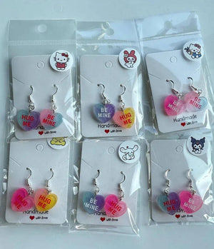Handmade Y2K Sterling Silver Love Heart Earrings