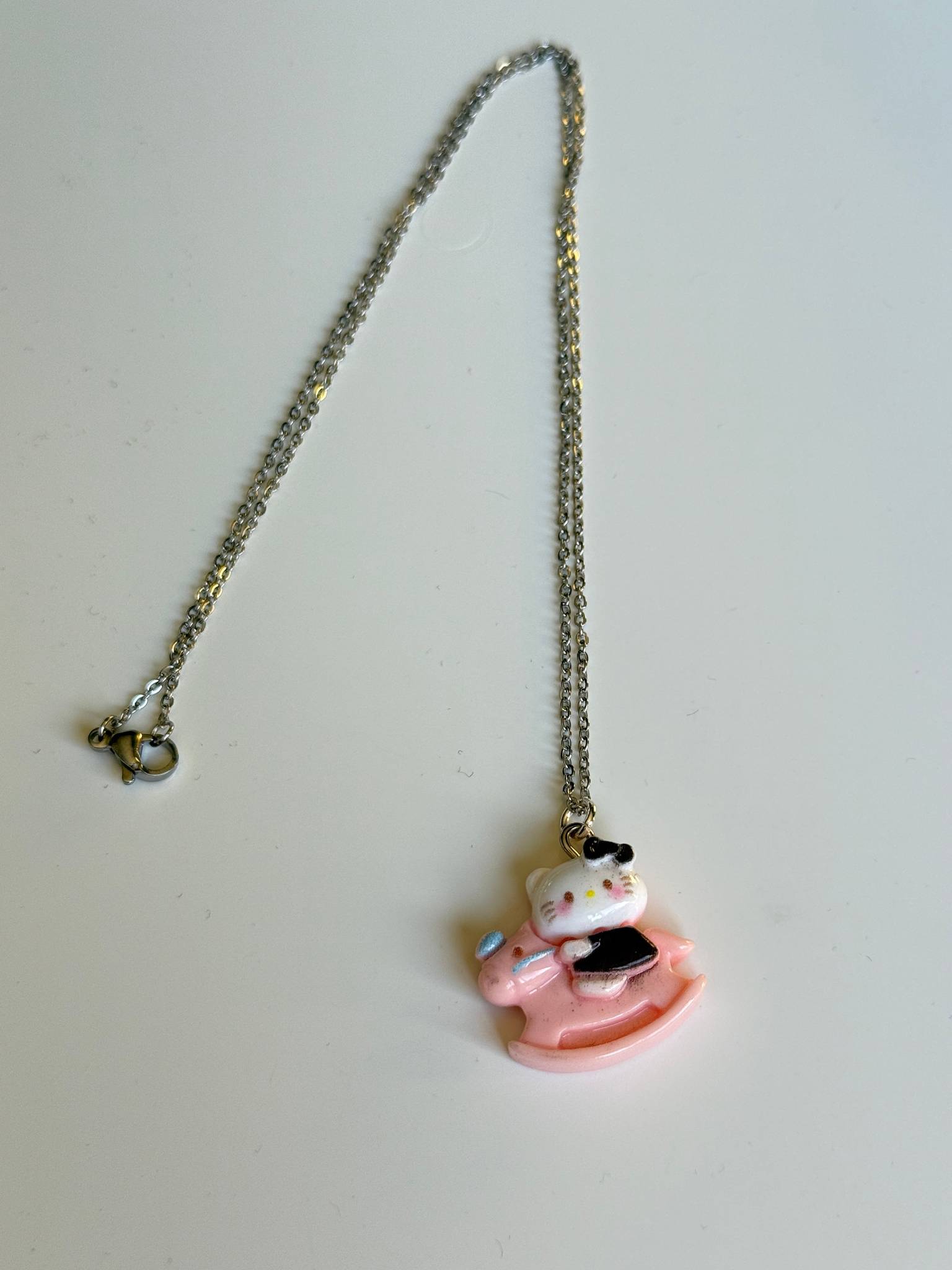 Hello Kitty Inspired Necklaces, Stainless Steel Snake Chain 17.7” | Kawaii Y2K Pendant Necklace Beadsbylillixx