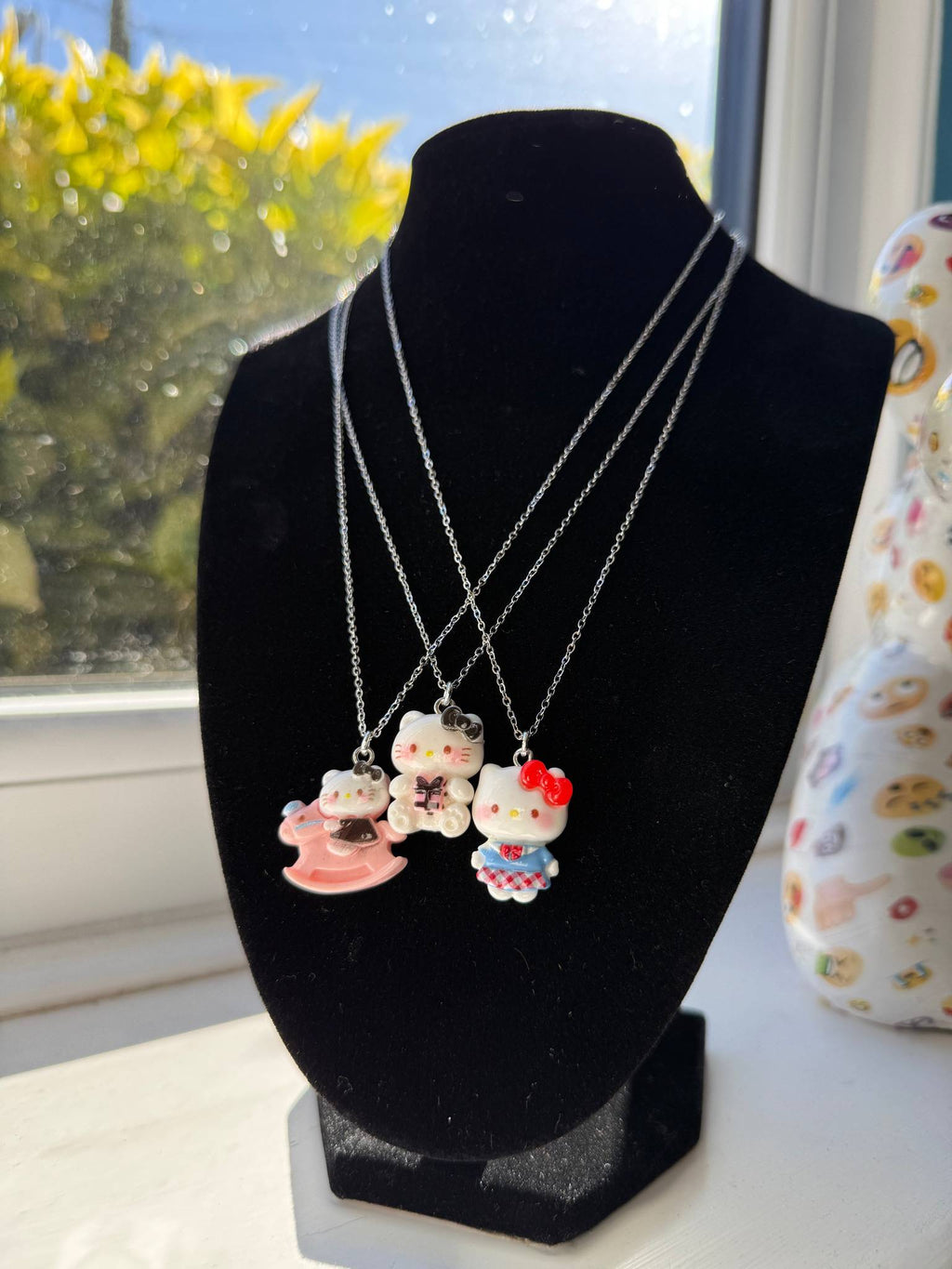 Hello Kitty Inspired Necklaces, Stainless Steel Snake Chain 17.7” | Kawaii Y2K Pendant Necklace Beadsbylillixx