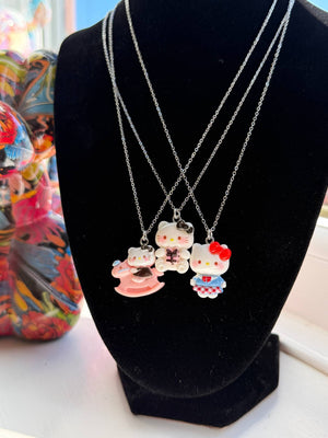Hello Kitty Inspired Necklaces, Stainless Steel Snake Chain 17.7” | Kawaii Y2K Pendant Necklace