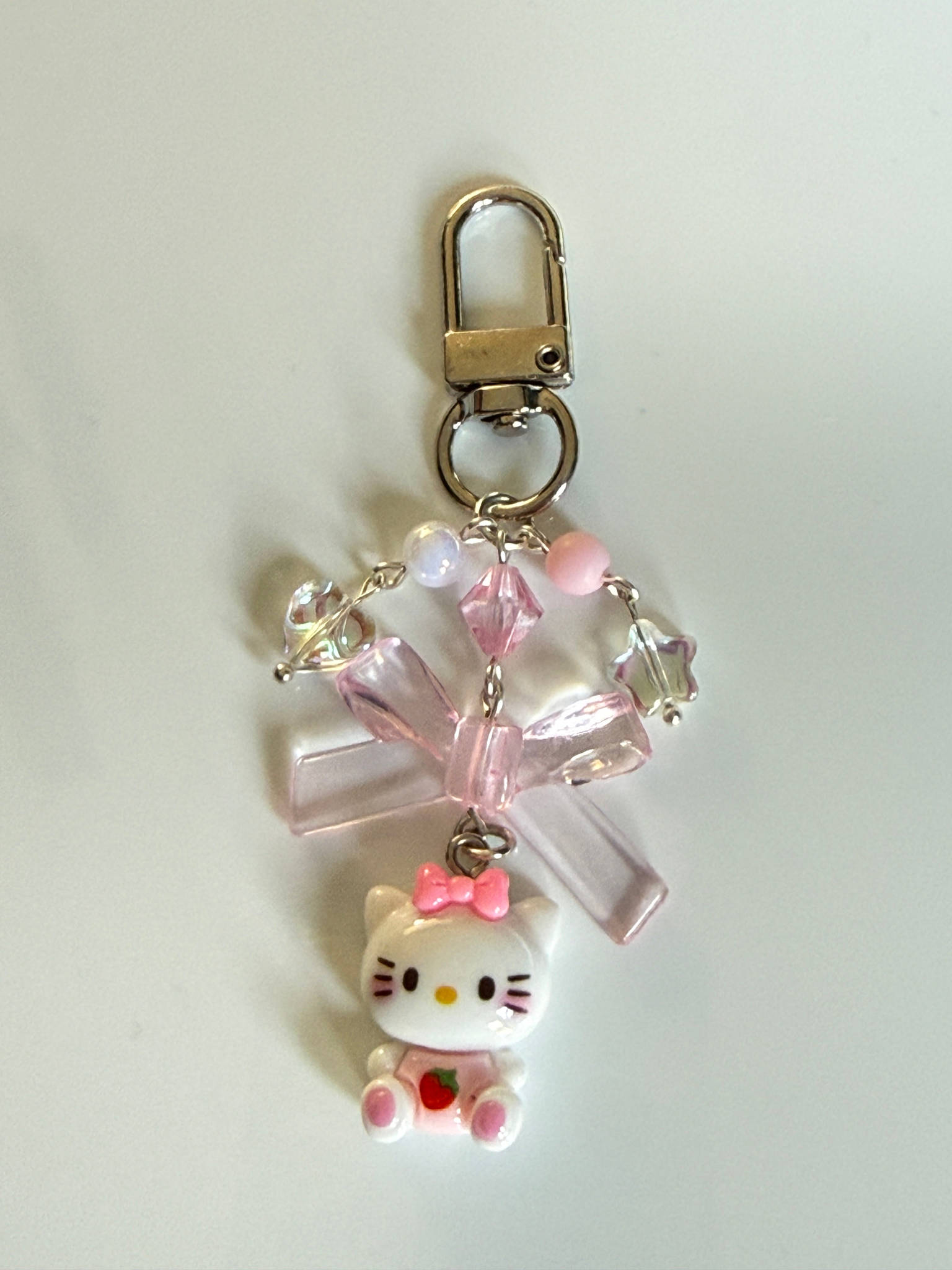 Kawaii Bow Keychain – Sanrio Inspired Beaded Charm | Pastel Y2K Bag Charm Cute Phone Accessory Beadsbylillixx